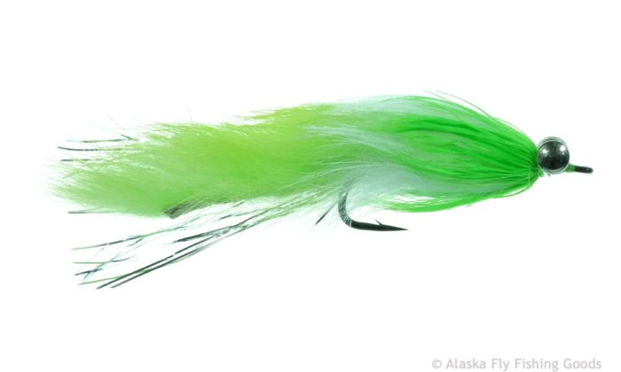 Hareball Leech - White & Chartreuse  #1/0